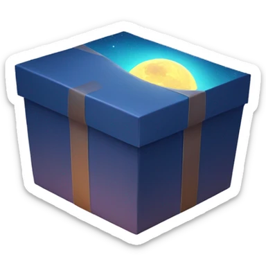 moon rising from the giftbox sticker