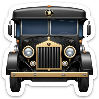 Ornate but stealth 1912 Darth Vader Rolls Royce Grumman mail truck sticker