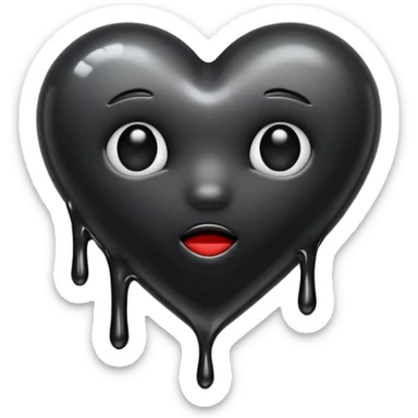 Black heart melt sticker