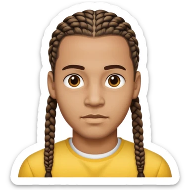 light skin man with cornrows sticker
