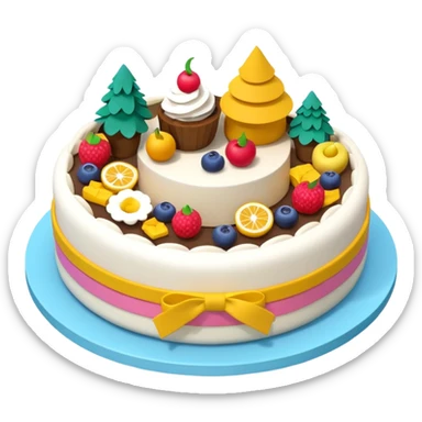 3d isometric 3d bento cake sticker