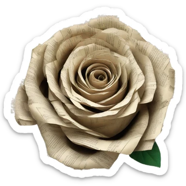 Roses flowers, Shakespeare made of newspaper cuttings, roses flowers sticker