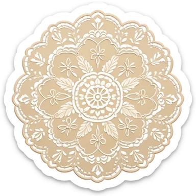Romantic lace doily sticker