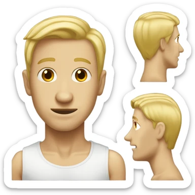 Tall skinny head blond hair big nose man sticker