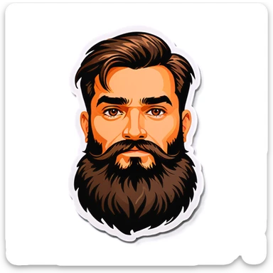 outdoor portrait of bearded guy sticker