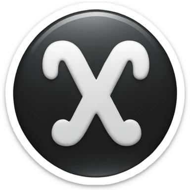 A white tick inside a black round sticker