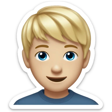 13 year old boy blond short hair blue eyes Fringe woith long taper some freckles oval faces sticker