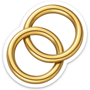 two gold rings entwined sticker