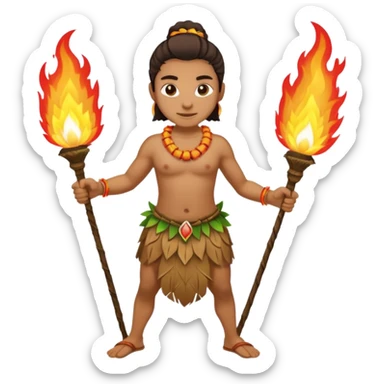 hawaiian fire dancer sticker