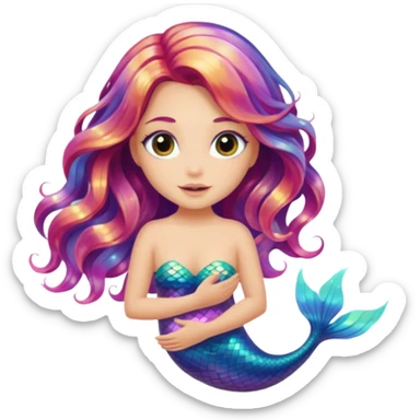 Iridescent mermaid hair sticker