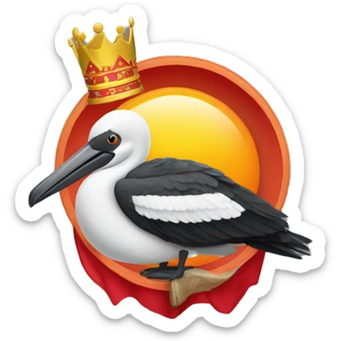 Peli roja con corona sticker