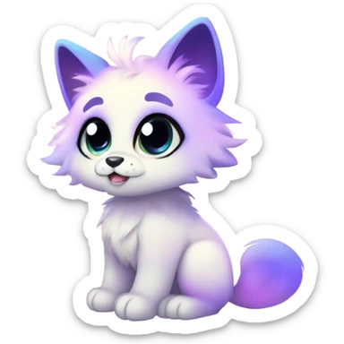 Adorable innocent cute gradient-Sparkle-nebula-fursona furry, full body sticker