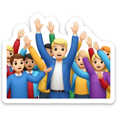 Maak een beeld voor een 50 jarig jubileum met veel kleur en confetti sticker