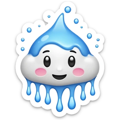 A glossy white paint splash sticker