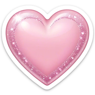 Baby pink heart with sparkles sticker