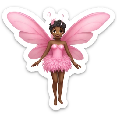 A fairy wearing a pink boa sticker