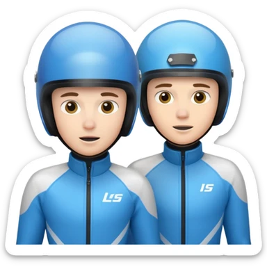 doubles olympic luge sticker