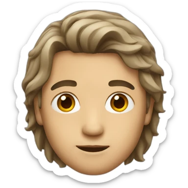 man with middle parted hair sticker