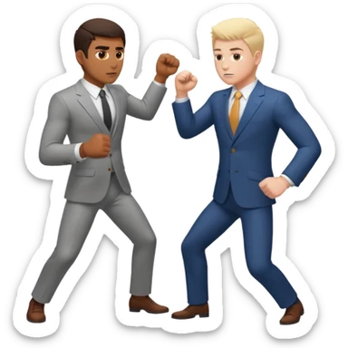 brown man hitting white english man sticker