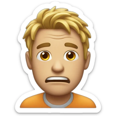 man pulling face down stressed out sticker