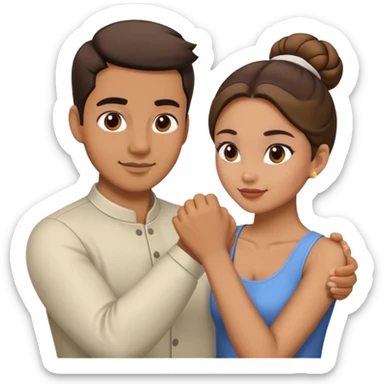 A guys slapping a women’s bun sticker