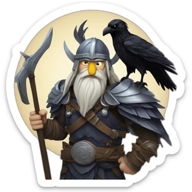 Norse odin with raven sticker