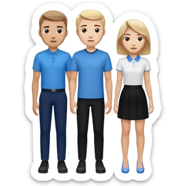 creame elementos graficos sguieendo este mismo modelo pero pensando en que sean para educacion edtech elearnig de ese estilo version hombre joven y mujer joven con colores coprorativos celeste negro blanco  sticker