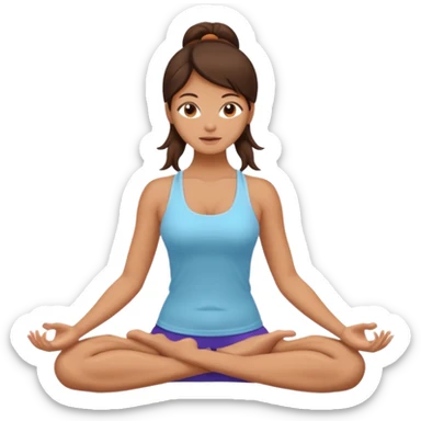 yoga girl brunette sticker