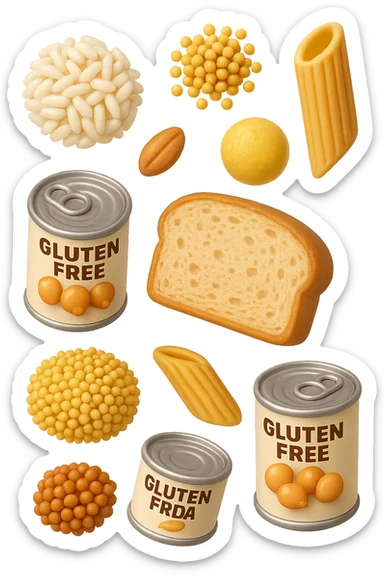 emoji stile iphone 3d di questi elementi che fluttuano in aria:

Riso, quinoa, avena, miglio, couscous senza glutine
Pasta e pane gluten-free
Farro a lievitazione lunga
Lenticchie e ceci in scatola

 che fluttuano sparse casualmente in aria, iperealistico 4k sticker