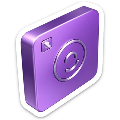 Purple 3D metallic square with location icon sticker