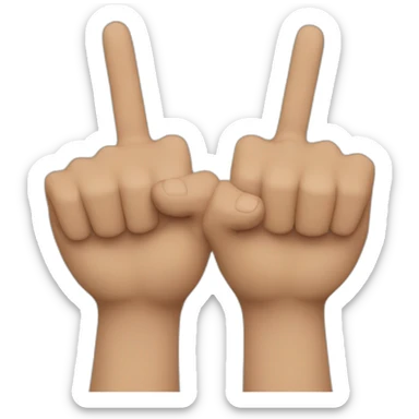 The two hands close side by side with just the middle and index fingers raised sticker