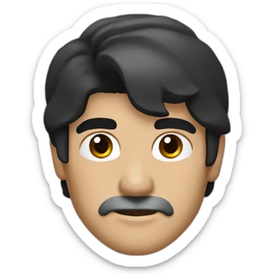 antonio banderas black hair, head and shoulder sticker
