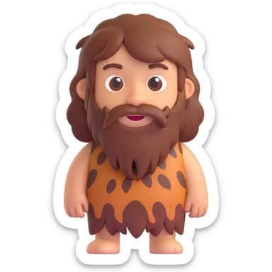 Caveman emoji in animal skin sticker