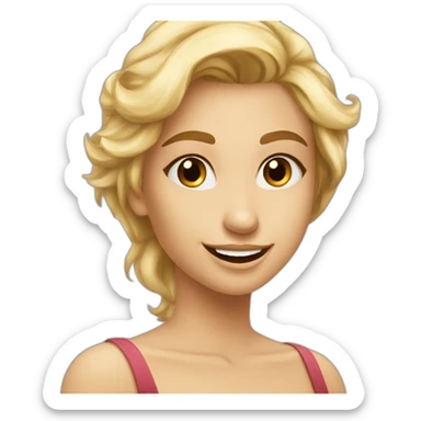Fille blonde yeux marron jolie sourire sticker