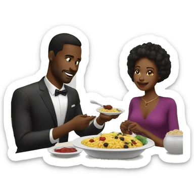 Black wife gives white husband meal sticker