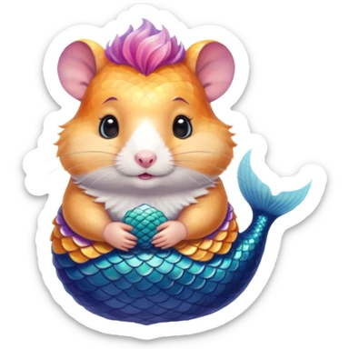 mermaid hamster sticker