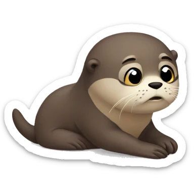 Sad otter sticker