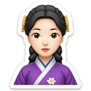 50's korean woman in front of a palace in seould sticker