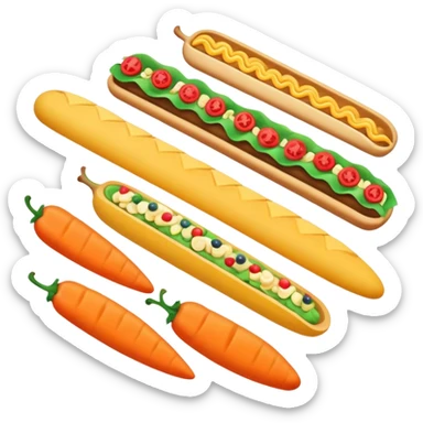 food arranged in a neat row sticker