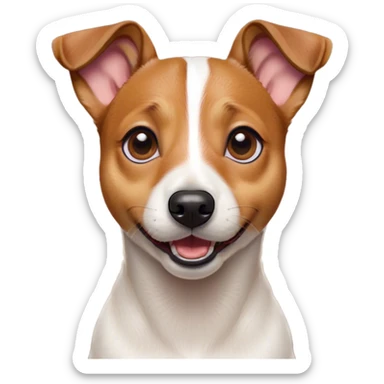 Cinematic Comical Jack Russell Terrier Portrait Emoji, Head tilted dramatically with an exaggeratedly shocked expression, featuring a perky, agile body with wide, comically expressive eyes full of playful disbelief and animated, perked ears, Simplified yet hilariously expressive features, highly detailed, glowing with a slightly sassy glow, high shine, dramatic yet playful, stylized with an air of cheeky canine mischief, soft glowing outline, capturing the essence of a meme-worthy Jack Russell Terrier that looks ready to side-eye its way into viral fame! sticker