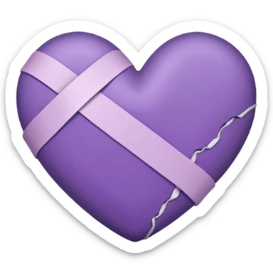 purple heart with bandage sticker