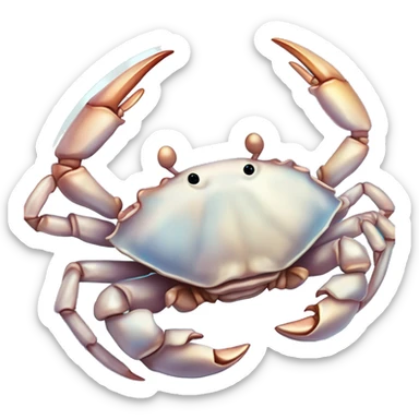 Realistic light blue white iridescent Celestial cancer Crab water dreamy astrology moon stars starry sticker