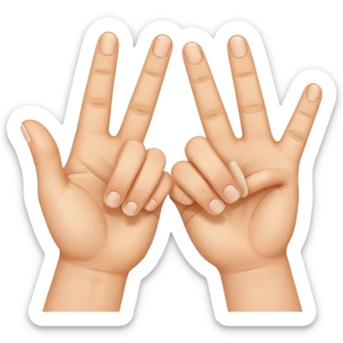 two hands showing double middle fingers, thumbs extended sticker