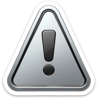 A limitation sign that is grey with a exclamation mark that is black in the middle. sticker