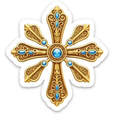 Eastern Orthodox cross. Transparent bakgrundl. sticker