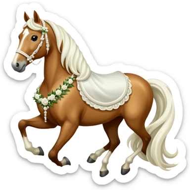 horse with a bridal train sticker