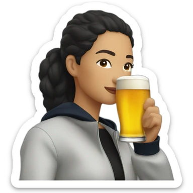 Lacoste latin friends woman drinking beer with black windbreaker sticker