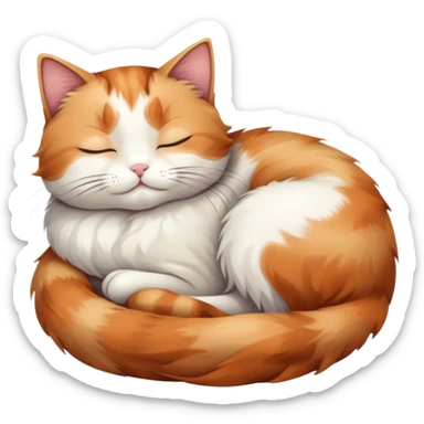 A cute cat curled up sleeping, peaceful expression sticker
