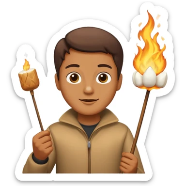 Toasting marshmallows sticker
