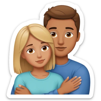 boyfriend and girlfriend cuddling sticker